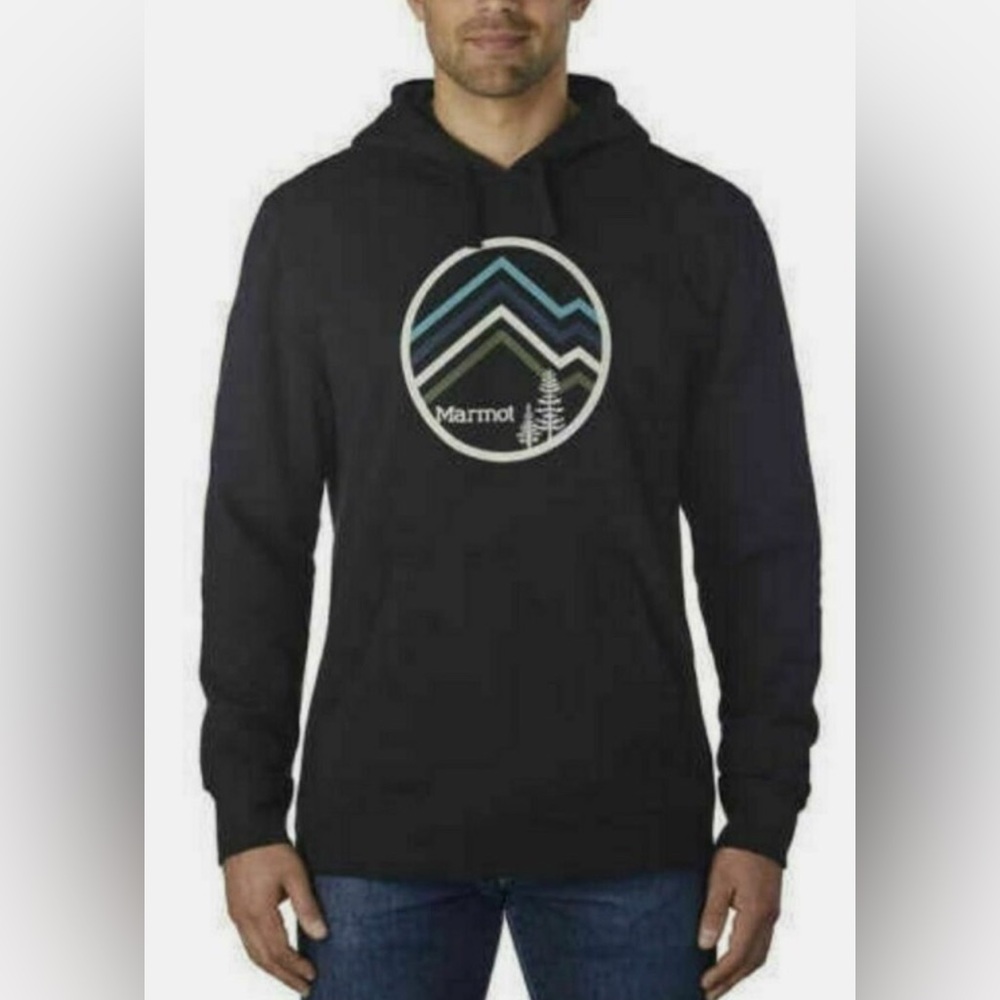 Marmot Black Hooded Sweatshirt Men’s Small EUC